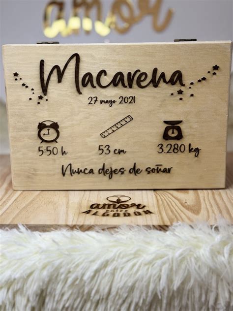 Caja natalicia personalizada Amor entre algodón