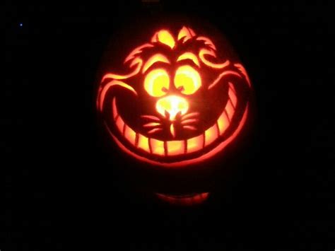 Cheshire Cat Carved Pumpkin Pumpkin Carving Halloween Pumpkin