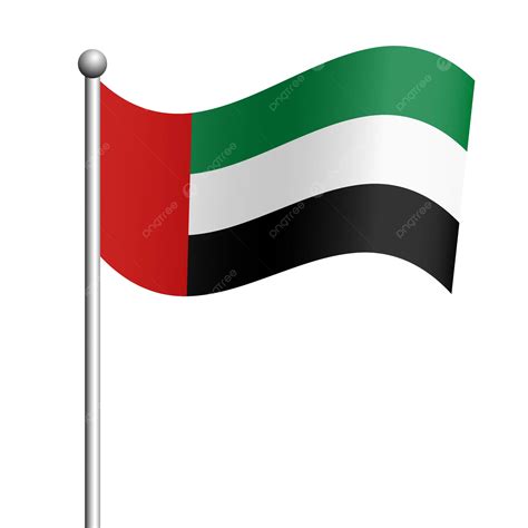 United Arab Emirates Wavy Flag Pole Vector Uae Flag Uae United Arab