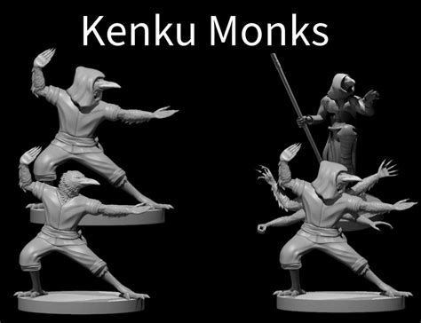 Kenku Monk 28mm 32mm Scale Fantasy Miniatures War Gaming Dnd5e Pathfinder Rpg Minis Tabletop