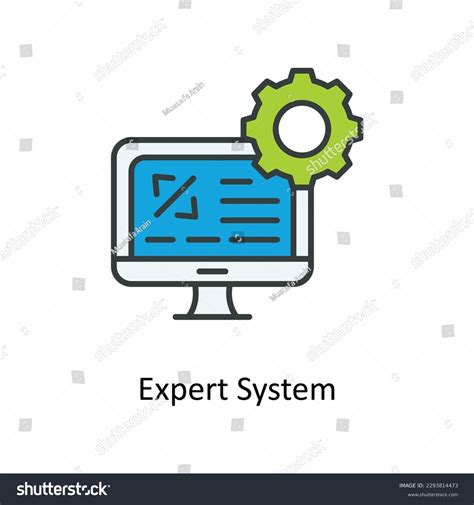 Expert System Vector Fill Outline Icons Royalty Free Stock Vector