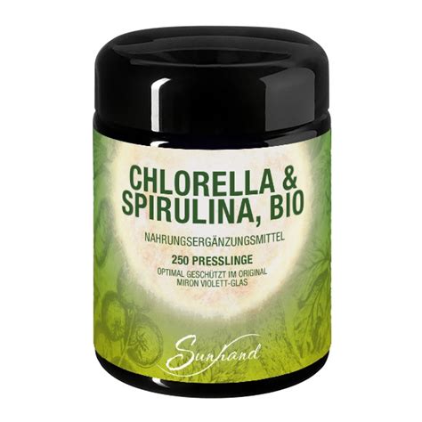 Chlorella Spirulina BIO 250 Presslinge Sunhand Shop