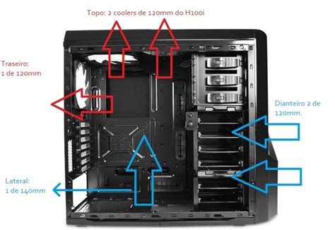 Recomendação de gabinete fans e orientação sobre como instala los