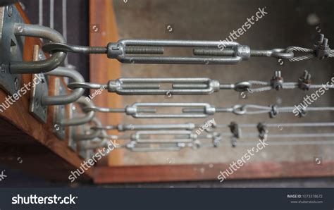 Background Chain Cable Pulleys Steel Cable Stock Photo 1073378672