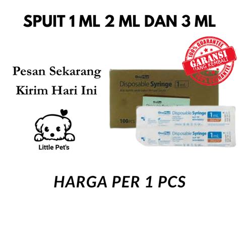 Jual Syringe Onemed Spuit 1cc 2cc 3cc Jarum Suntik Original Shopee