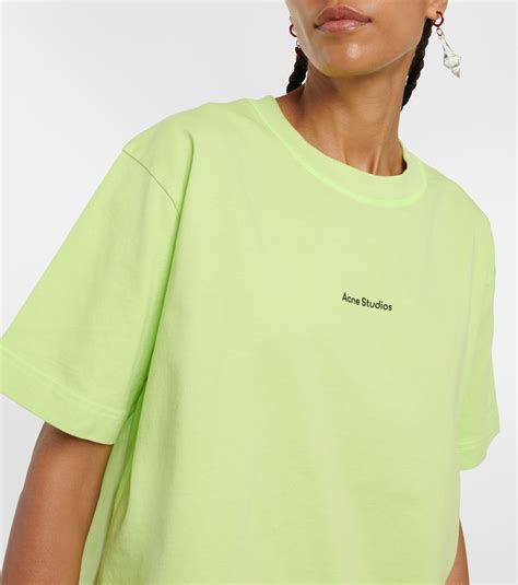 Camiseta de algodón con logo en amarillo Acne Studios Mytheresa