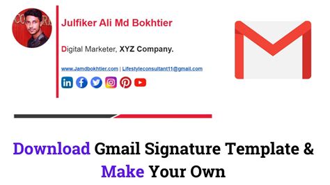 How To Create A Gmail Signature With Images Social Icons And Logo With