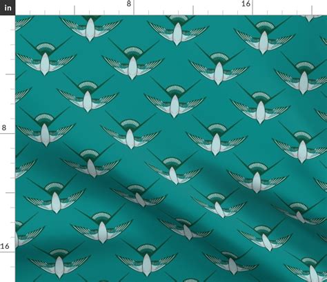 Art Deco Sparrows Fabric Spoonflower