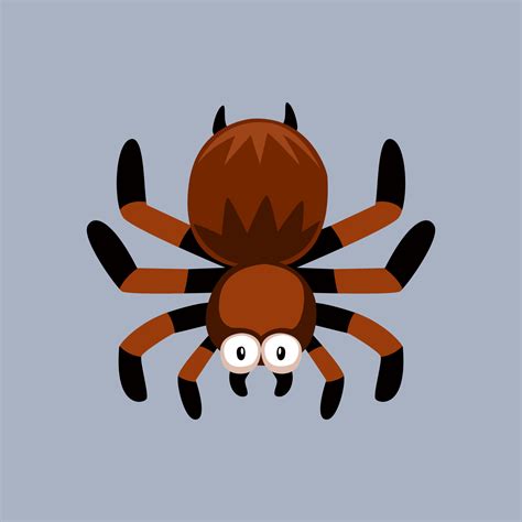 Cute cartoon tarantula spider in isolated gray background vector ...