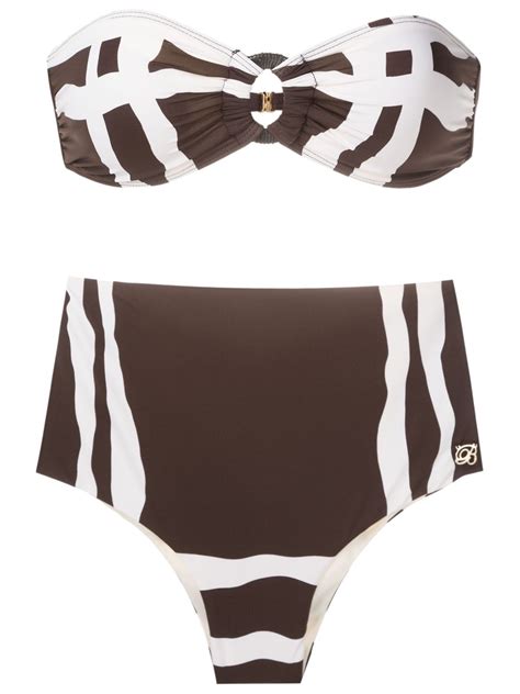 Brigitte Check Pattern Bikini Set Farfetch