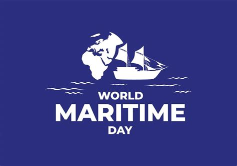 World Maritime Day Background With Earth Map And Big Ship