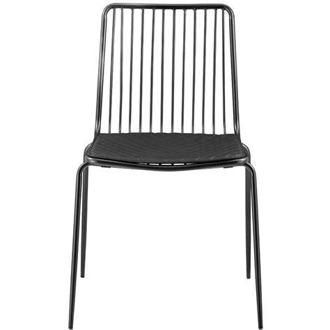 Williston Forge Krause Metal Slat Back Stacking Side Chair In Gunmetal