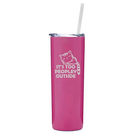 20 Oz Skinny Tall Tumbler Stainless Steel Vacuum Insulated Travel Mug Cup With Straw Its Too