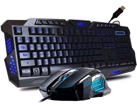 Kit De Teclado Y Rat N Exbom Bk G Gamer Gm Dpi Color Del