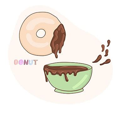 American Kawaii Glazed Donut Illustration For National Donut Day Vector, Illustration, Donuts ...