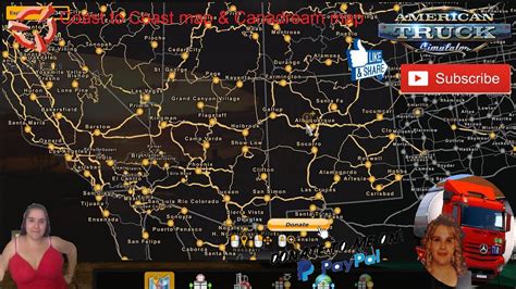 American Truck Simulator 1 43 Coast To Coast Map And Canadream Map Combo New Version Dlc S