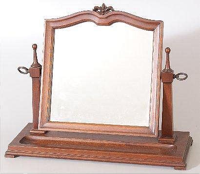 Lot - 1920'S MAHOGANY TABLE TOP MIRROR WITH EASEL FRAME, 19 1/2" X 18"