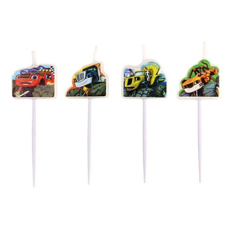 Blaze Mini Figurine Candles Amscan 9901364 Pack Of 4 Pieces