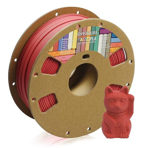 Overture Pla Matte Filament Mm Matte Pla Roll Kg Cardboard Spool