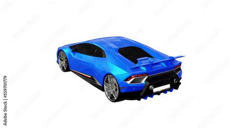 Blue Lamborghini Huracan Performant Sports Car Isolated On White Png