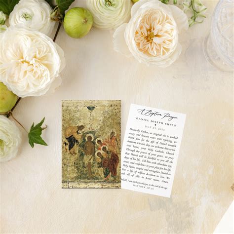 Catholic Baptism Prayer Cards, Gilded Baptism of Christ (Semi-Custom ...