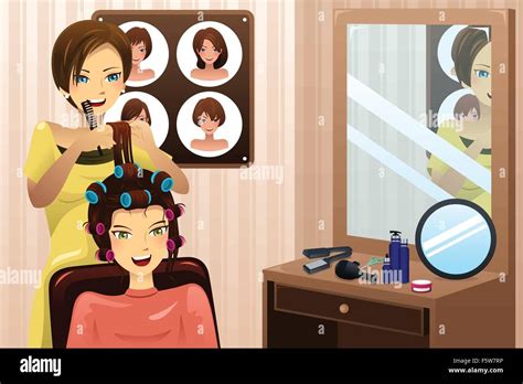 Working At A Salon Stock Vector Images Alamy