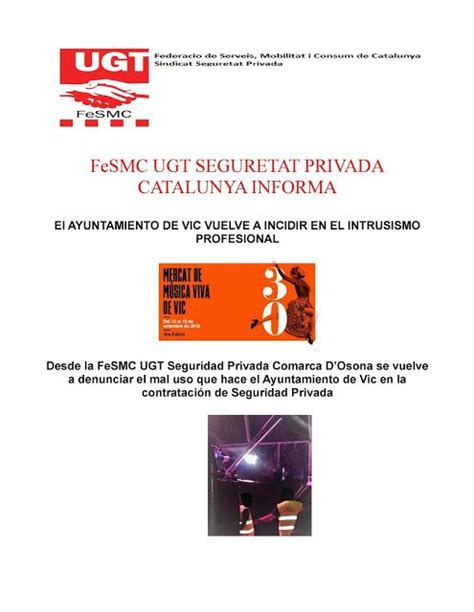 Seccio Sindical Ugt Securitas Catalunya Fesmc Ugt Informa El