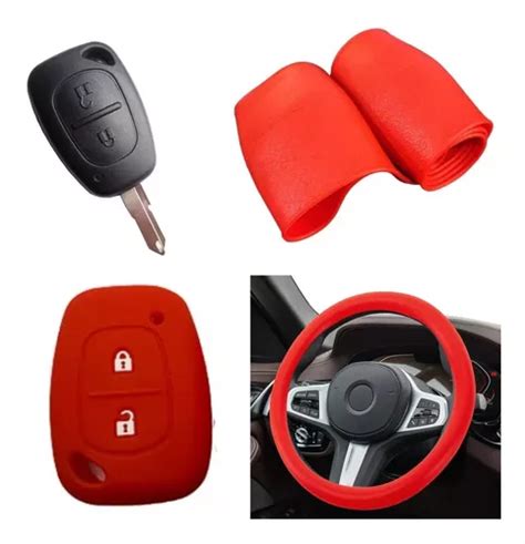 Cubre Volante Funda Llave Silicona Renault Kangoo Rojo