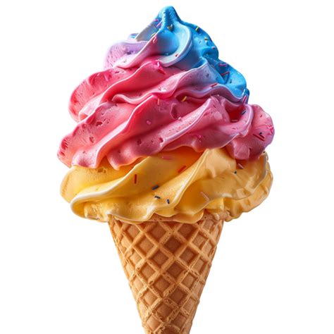 Colorful Soft Serve Ice Cream 47831629 Png