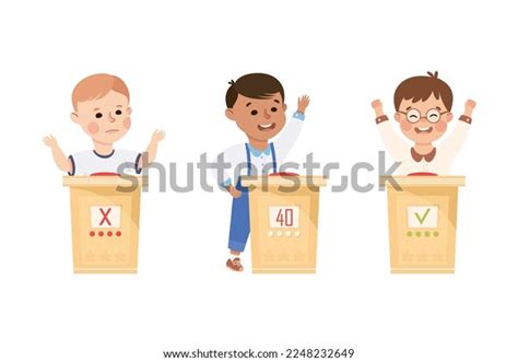 Kids Playing Quiz Game Mind Sport Stock Vector (Royalty Free ...