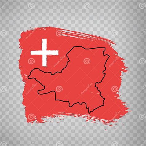 Flag of Canton Schwyz from Brush Strokes. Blank Map Canton of Schwyz. Switzerland Stock Vector ...