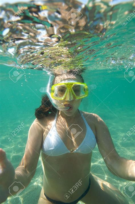 Photo 5444050 Woman Doing Snorkeling With Goggles