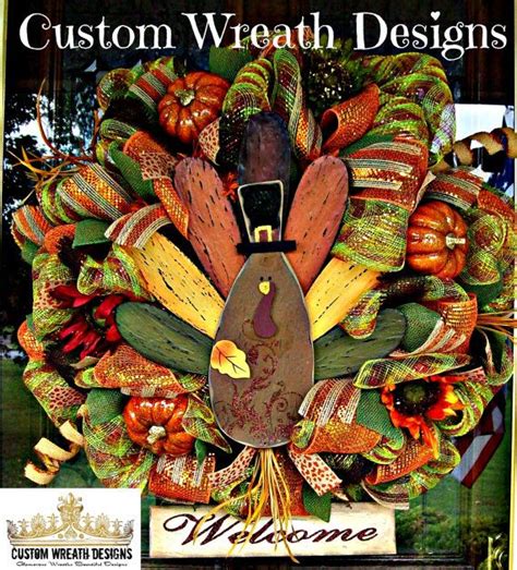 Turkey Welcome Luxe Thanksgiving Wreath | Etsy | Thanksgiving wreaths, Wreaths, Wreath decor