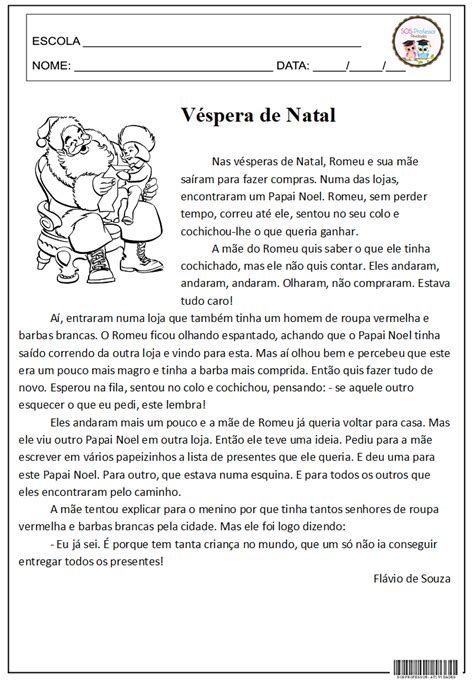 Véspera de Natal Textos natalinos Véspera de natal Fichas de