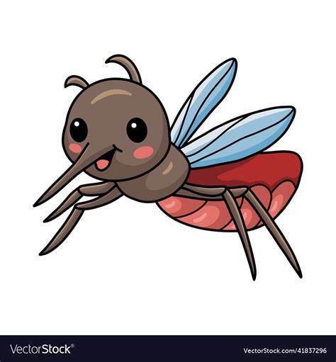 Cute little mosquito cartoon posing Royalty Free Vector