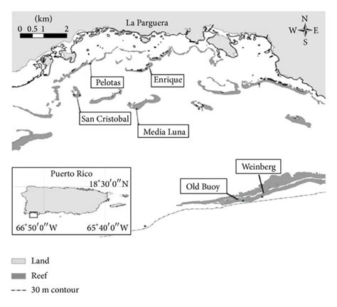 A Map Of The La Parguera Natural Reserve Located Off The Southwest