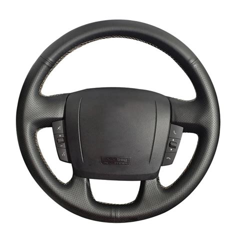 Car Steering Wheel Cover Cowhide Genuine Leather For Fiat Ducato