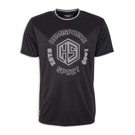 Black Branded T Shirt Hemisphere Sport