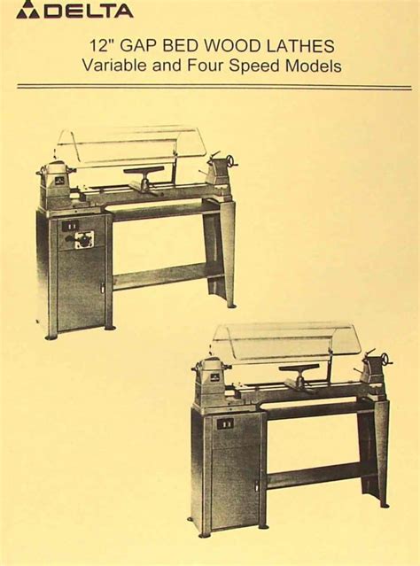 DELTA 12" Gap Bed Wood Lathe Operating & Parts Manual - Ozark Tool ...