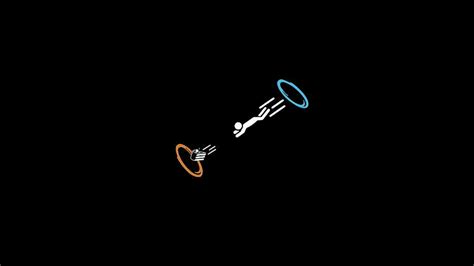 Portal digital wallpaper, simple, simple background, black background ...