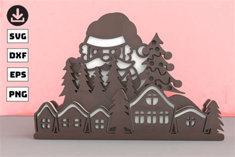 3D Christmas Village SVG Christmas SVG Graphic By CUT4FUN Creative