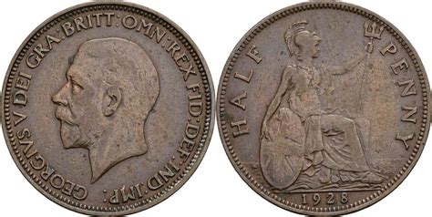 Großbritannien Half Penny 1928 VF MA Shops