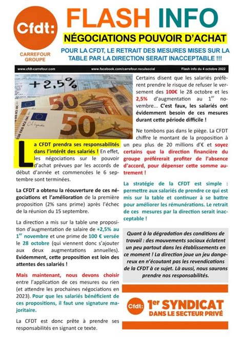 Négociations Cfdt Coordination Carrefour