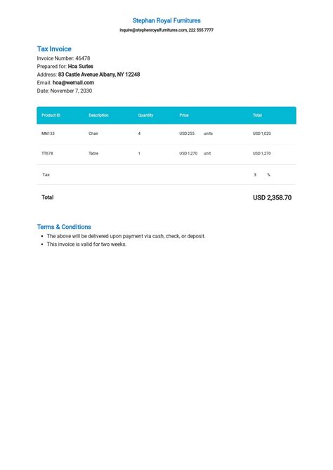 tax invoice templates microsoft excel xls templatenet