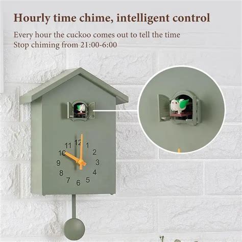 Reloj De Pared De Cuco Con P Ndulo Reloj De Sonido Tweeting De P Jaro