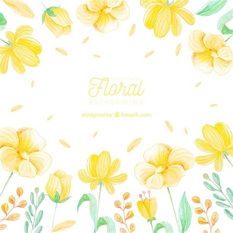 Fondo Floral Colorido En Estilo Acuarela Vector Gratis