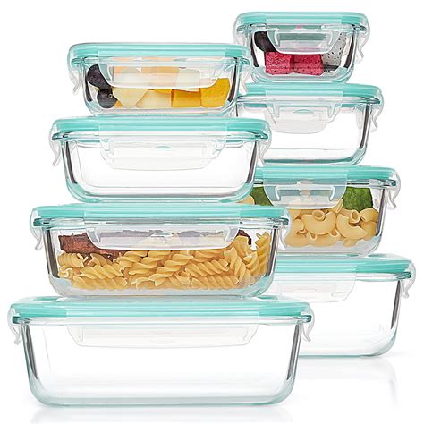 Prep And Savour 8 Pack Glass Food Storage Containers Meal Prep