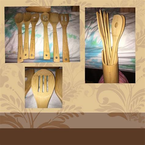 Bamboo Cooking Utensils Set Piece Holder