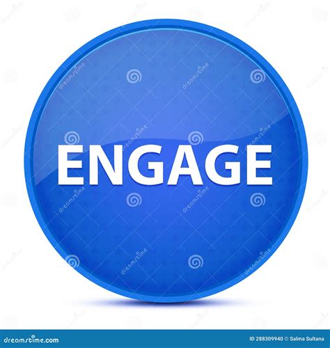 Engage Aesthetic Glossy Blue Round Button Abstract Stock Illustration