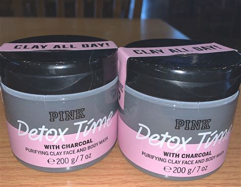 2 Victorias Secret Pink Detox Time Purifying Clay Face Body Mask W Charcoal Ebay